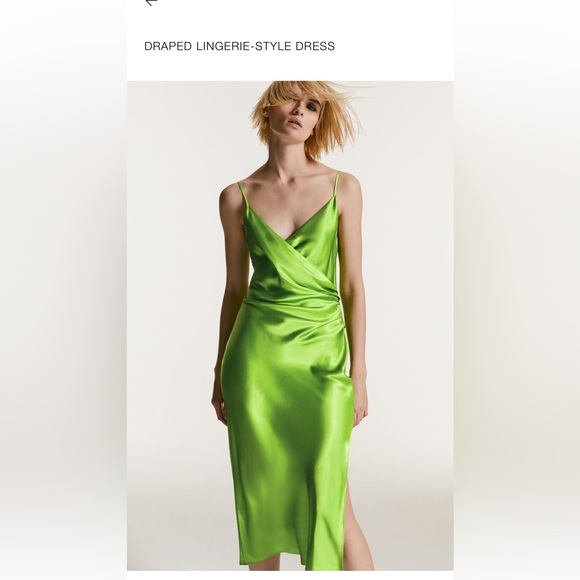 Zara DRAPED LINGERIE-STYLE DRESS - Picture 2 of 4